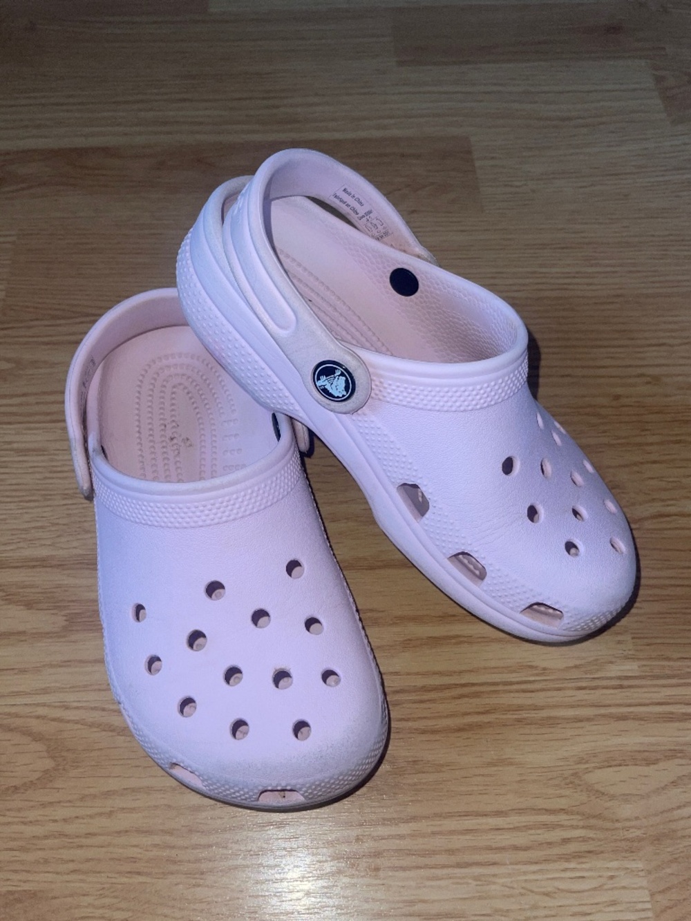 CROCS Little Girls Size 1 Light Pink Slip On Shoes / Sandals